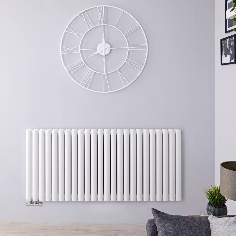 Revive Caldae - White Horizontal Double-Panel Designer Radiator - 25" x 55.75"
