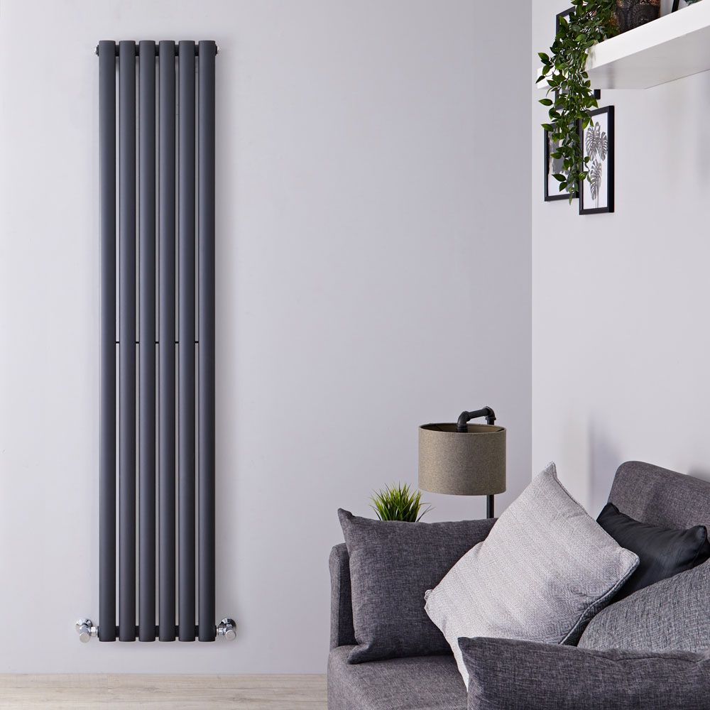 Revive - Anthracite Vertical Single-Panel Designer Radiator - 70" x 14"