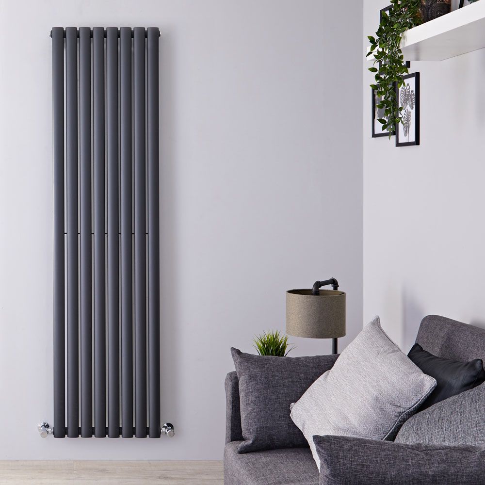 Revive - Anthracite Vertical Single-Panel Designer Radiator - 70" x 18.5"