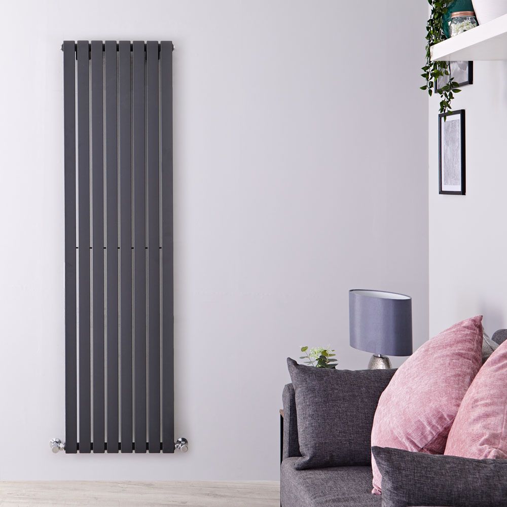 Sloane - Anthracite Vertical Single Flat-Panel Designer Radiator - 70" x 18.5"