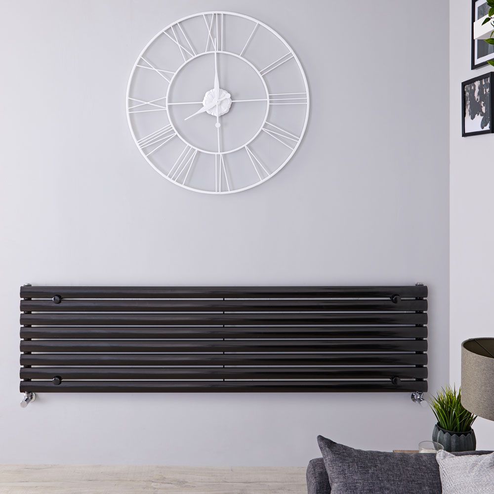 Revive - Black Horizontal Single-Panel Designer Radiator - 18.5" x 70"