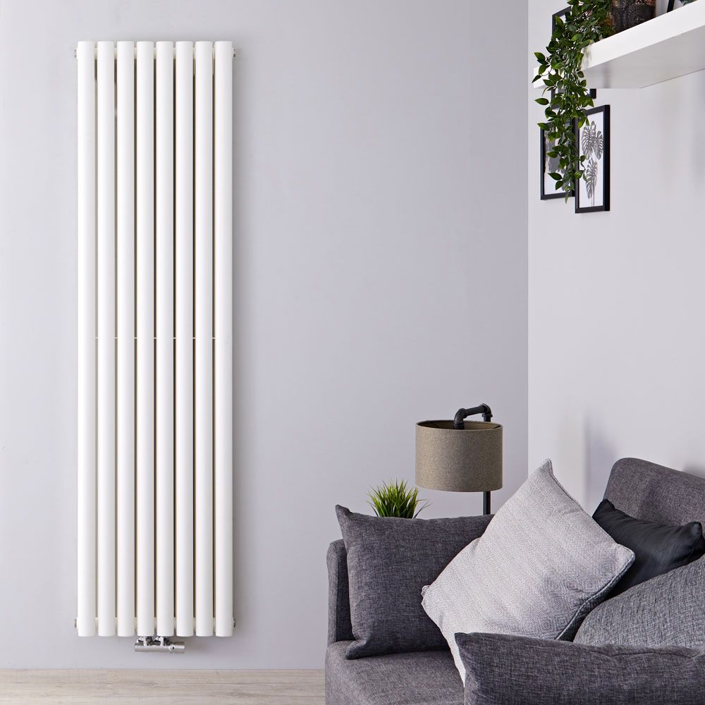 Revive Caldae - White Vertical Double-Panel Designer Radiator - 70" x 18.5"
