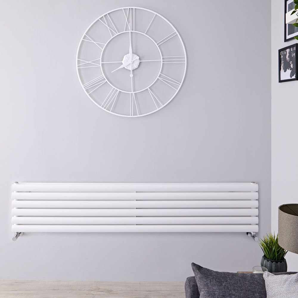 Revive - White Horizontal Double-Panel Designer Radiator - 14" x 70"