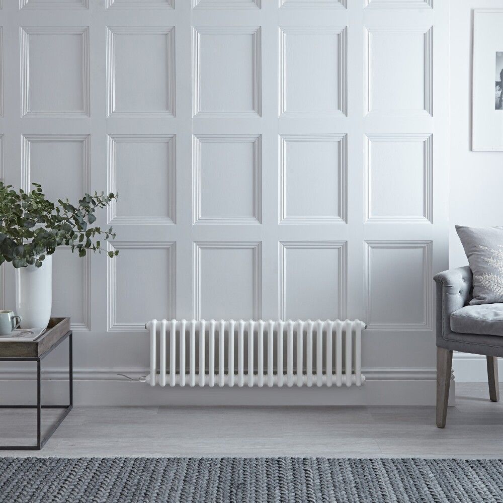 Regent Electric - White Horizontal 2-Column Traditional Cast-Iron Style Plug-In Radiator - 11.75" x 40"