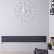 Revive - Anthracite Horizontal Single-Panel Designer Radiator - 9.25" x 63"