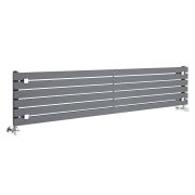 Sloane - Anthracite Horizontal Single Flat-Panel Designer Radiator - 14" x 63"