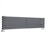 Sloane - Anthracite Horizontal Double Flat-Panel Designer Radiator - 14" x 63"
