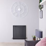 Sloane - Anthracite Horizontal Single Flat-Panel Designer Radiator - 25" x 23.5"