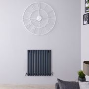 Revive - Anthracite Horizontal Single-Panel Designer Radiator - 25" x 23.25"
