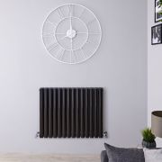 Revive - Black Horizontal Double-Panel Designer Radiator - 25" x 32.5"