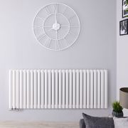Revive Caldae - White Horizontal Double-Panel Designer Radiator - 25" x 64.75"