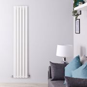 Delta - White Vertical Double Slim-Panel Designer Radiator - 63" x 13.75"