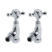 Hudson Reed Traditional Chrome Manual Angled Radiator Valves (Pair)