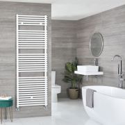Arno - White Hydronic Bar On Bar Towel Warmer - 68 3/8” x 17 3/4”