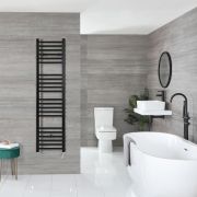 Nox Electric - Matte Black Flat Plug-In Towel Warmer - 63” x 15 3/4”