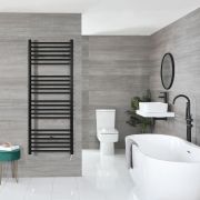 Nox Electric - Matte Black Flat Plug-In Towel Warmer - 63” x 19 5/8”