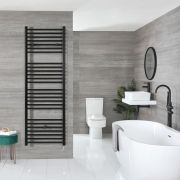 Nox Electric - Matte Black Flat Plug-In Towel Warmer - 70 7/8” x 19 5/8”