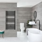 Nox Electric - Matte Black Flat Plug-In Towel Warmer - 47 1/4” x 23 5/8”