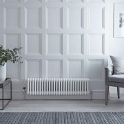 Regent - White Horizontal 3-Column Traditional Cast-Iron Style Radiator - 11.75" x 46.75"