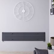 Revive - Anthracite Horizontal Single-Panel Designer Radiator - 14" x 63"