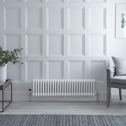 Regent - White Horizontal 2-Column Traditional Cast-Iron Style Radiator - 11.75" x 46.75"