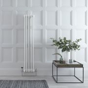 Regent - White Vertical 3-Column Traditional Cast-Iron Style Radiator - 59" x 11.5"
