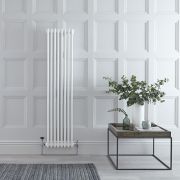 Regent - White Vertical 2-Column Traditional Cast-Iron Style Radiator - 59" x 15"