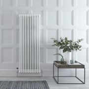 Regent - White Vertical 3-Column Traditional Cast-Iron Style Radiator - 59" x 22"