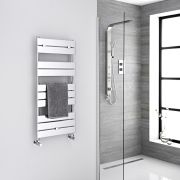 Lustro - Hydronic Chrome Heated Towel Warmer - 39.25" x 17.75"