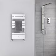 Lustro - Hydronic Chrome Heated Towel Warmer - 33" x 17.75"