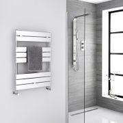 Lustro - Hydronic Chrome Heated Towel Warmer - 33" x 23.5"