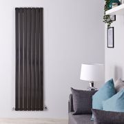 Delta - Black Vertical Double Slim-Panel Designer Radiator - 70" x 19.25"
