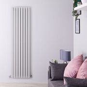 Sloane - Light Gray Double Flat Panel Vertical Designer Radiator - 70" x 18.5"