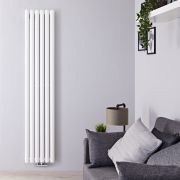 Revive Caldae - White Vertical Double-Panel Designer Radiator - 70" x 14"