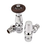 Regent - Traditional Chrome Thermostatic Angled Radiator Valve Pack