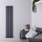 Revive - Anthracite Vertical Single-Panel Designer Radiator - 63" x 14"