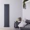 Revive - Anthracite Vertical Double-Panel Designer Radiator - 63" x 14"
