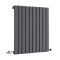 Sloane - Anthracite Horizontal Single Flat-Panel Designer Radiator - 25" x 23.5"