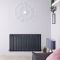 Sloane - Anthracite Horizontal Single Flat-Panel Designer Radiator - 25" x 46.5"