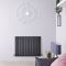 Sloane - Anthracite Horizontal Double Flat-Panel Designer Radiator - 25" x 32.75"