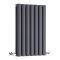 Revive - Anthracite Horizontal Double-Panel Designer Radiator - 25" x 16.25"