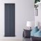 Delta - Anthracite Vertical Single Slim-Panel Designer Radiator - 63" x 22"