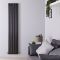 Revive - Black Vertical Double-Panel Designer Radiator - 63" x 14"