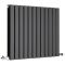 Delta - Black Horizontal Double Slim-Panel Designer Radiator - 25" x 33"