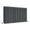 Delta - Black Horizontal Double Slim-Panel Designer Radiator - 25" x 46.75"