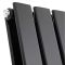 Delta - Black Horizontal Double Slim-Panel Designer Radiator - 25" x 46.75"