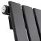 Delta - Black Horizontal Single Slim-Panel Designer Radiator - 25" x 16.5"