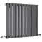 Delta - Black Horizontal Single Slim-Panel Designer Radiator - 25" x 33"
