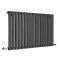 Delta - Black Horizontal Single Slim-Panel Designer Radiator - 25" x 46.75"