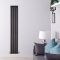 Delta - Black Vertical Single Slim-Panel Designer Radiator - 63" x 11"